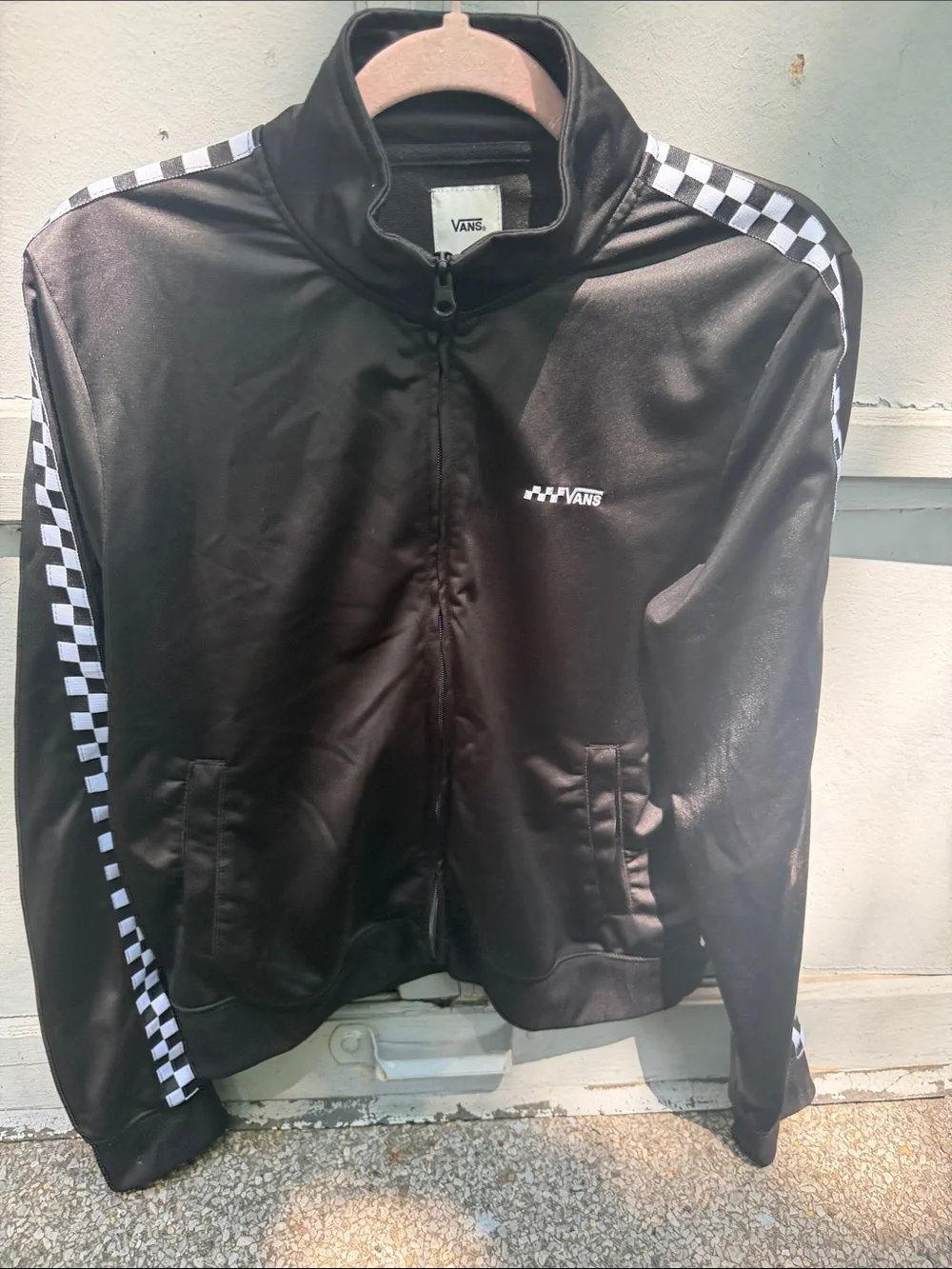 Vans Black and White Checkerboard Track Jacket